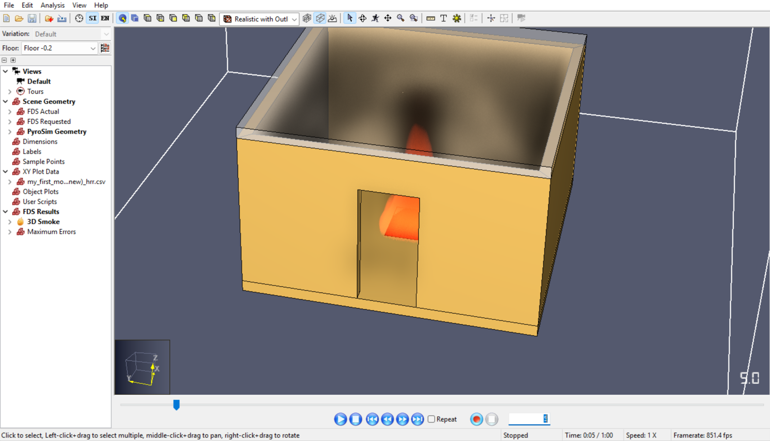Preview of the completed simulation