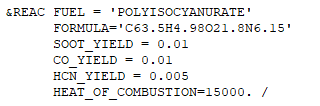 pyro comb calc fds input hcn