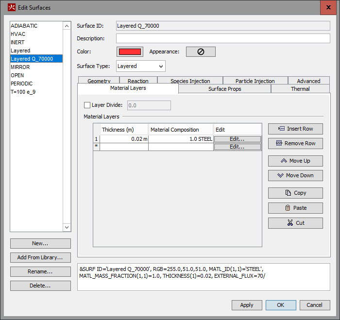 pyro ui dialog heat conduction material layers