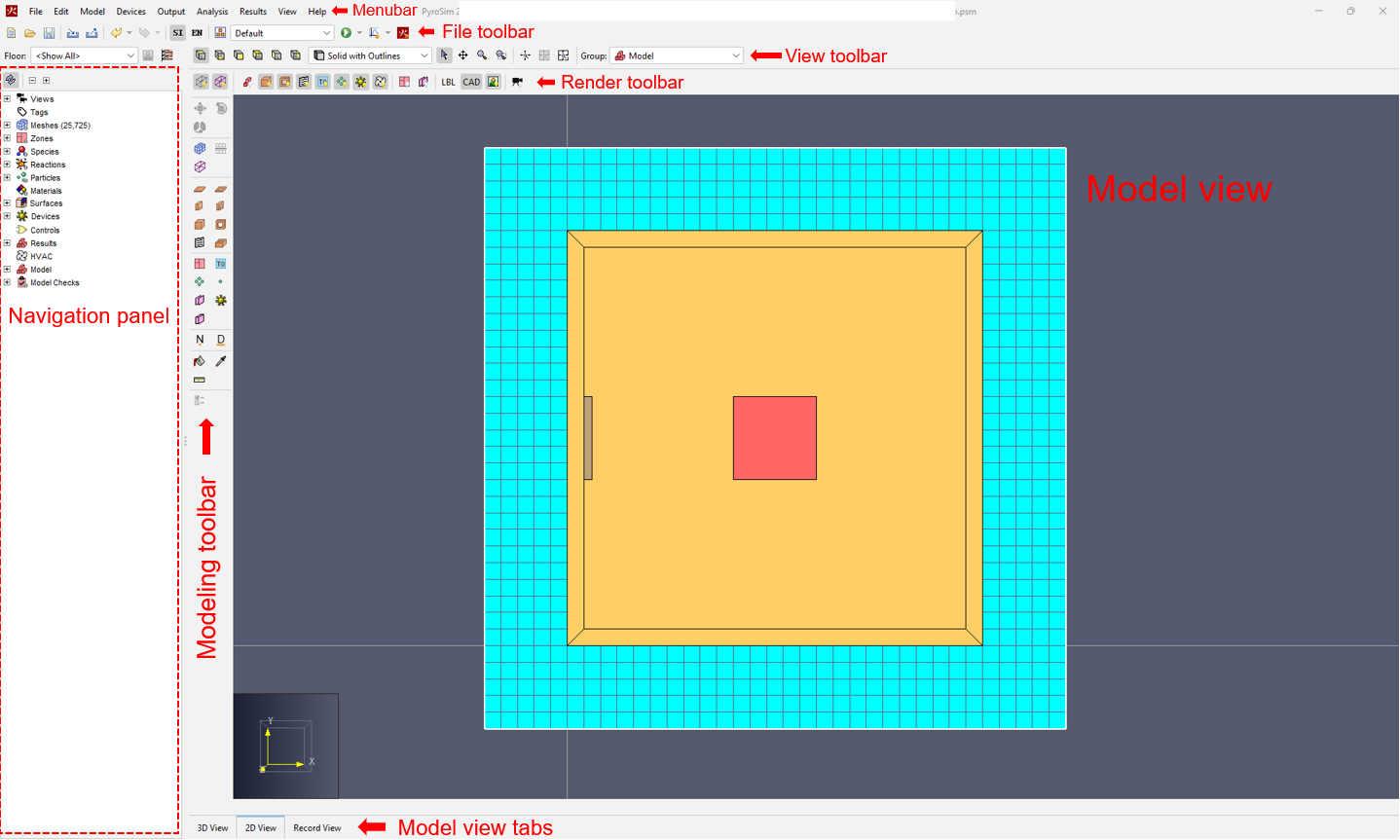 PyroSim 界面概览